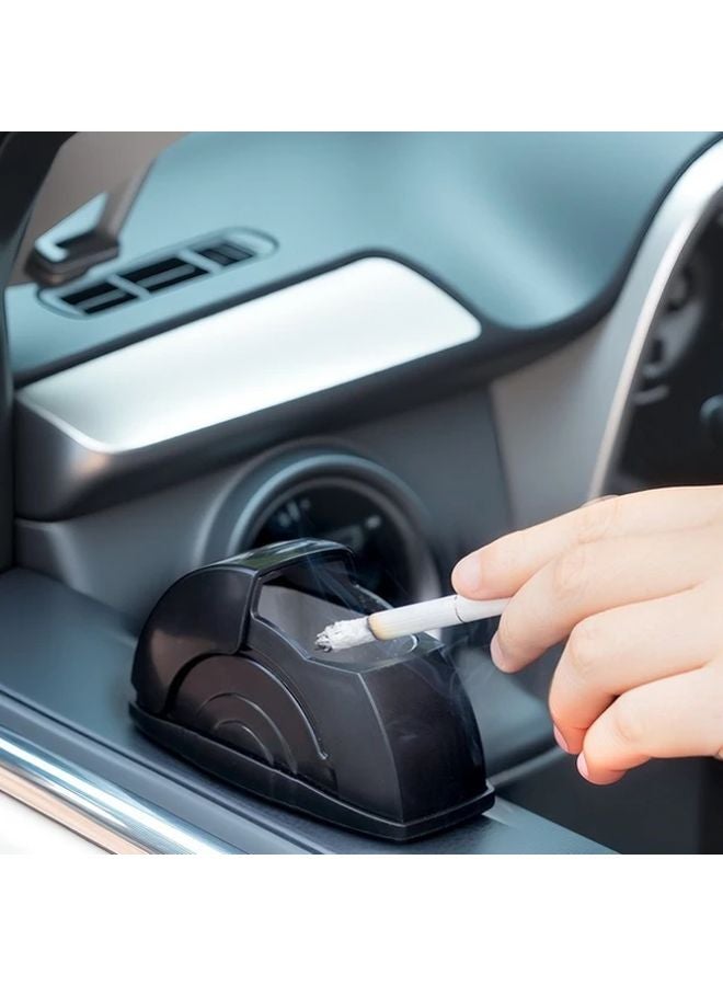 Black Windproof Car Door Mount Ashtray Spill Proof Universal Fit Durable - Image 1